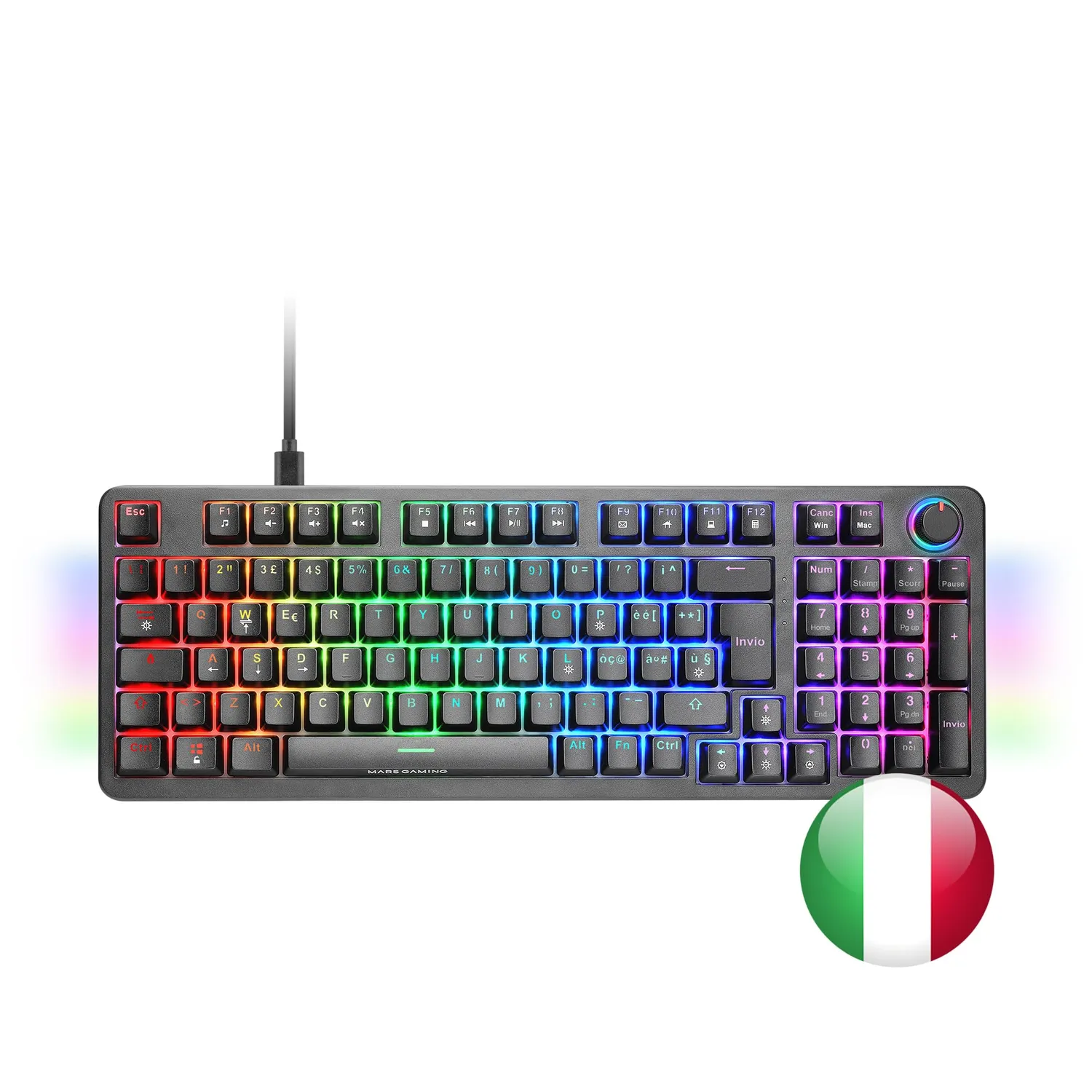 Mars Gaming MKPRO Tastiera Meccanica RGB IT Nera Silent
