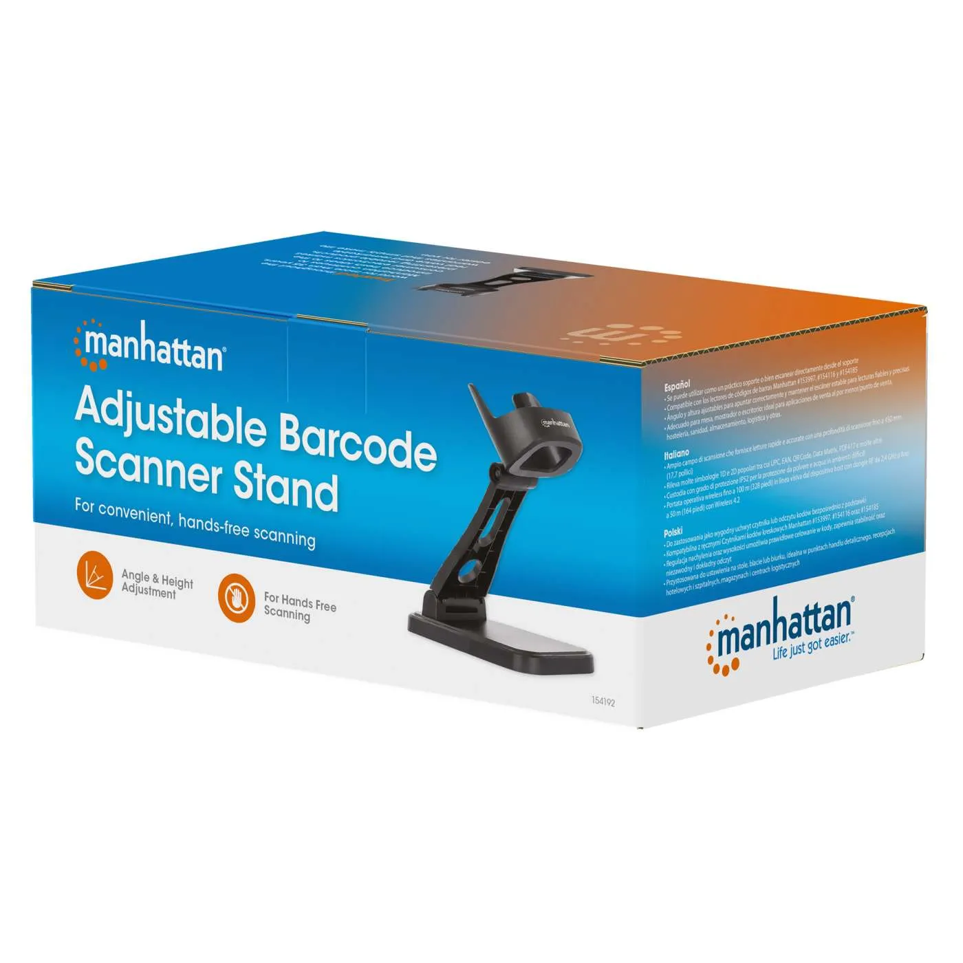 Manhattan Supporto Scanner Barcode Regolabile Nero
