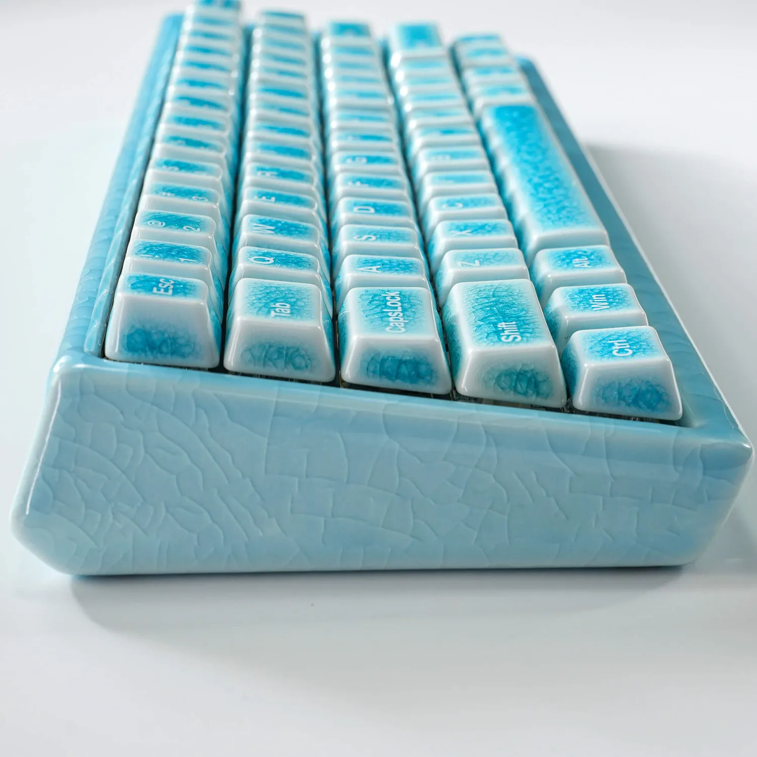 Cerakey Peak 60 case kit tastiera ceramica blu crazed 60%