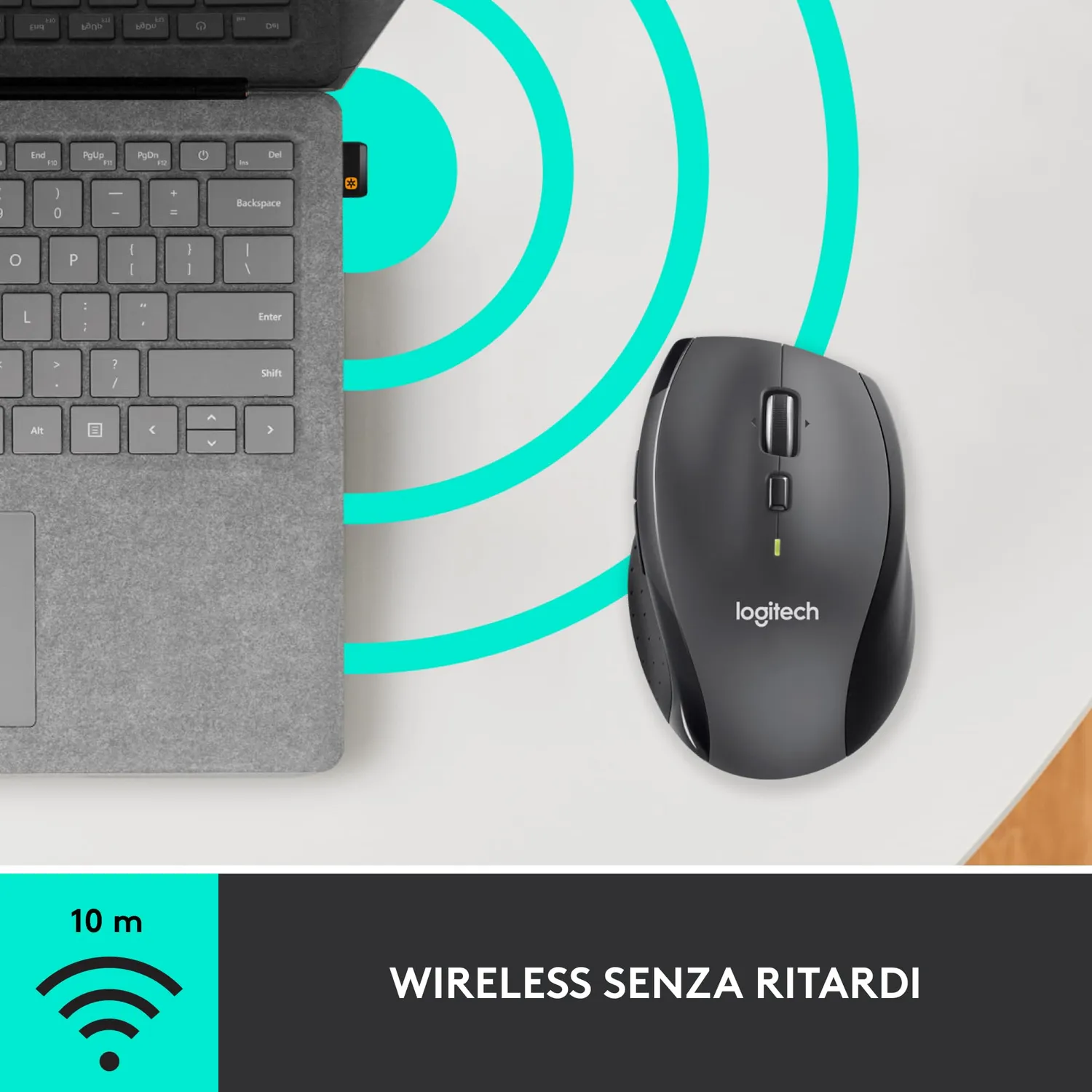 Logitech M705 Marathon mouse wireless nero 5 tasti