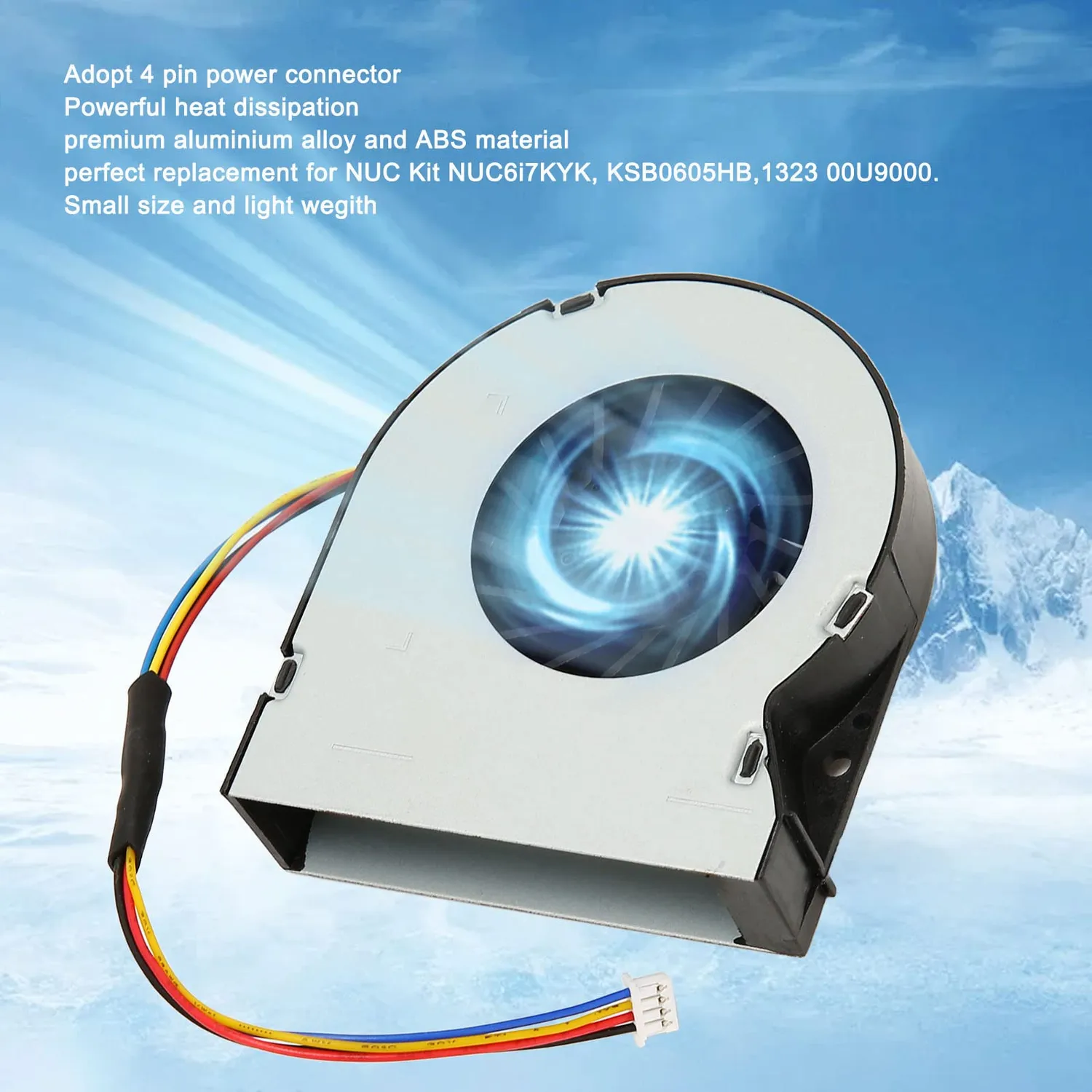 Zunate NUC6i7KYK KSB0605HB ventola CPU 4 pin 5V