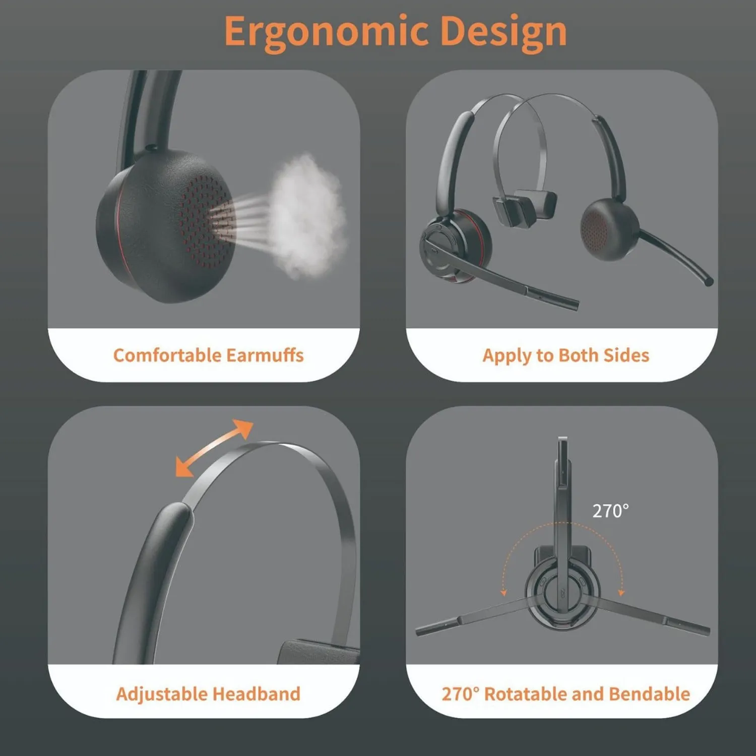 Zunate Auricolare Bluetooth Monoorecchio 80 Ore Tasto Mute