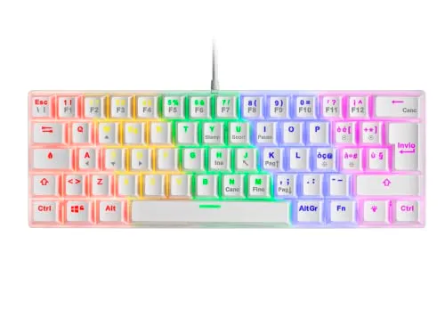 Mars Gaming MK60 Tastiera Meccanica 60% Bianco Switch Marroni