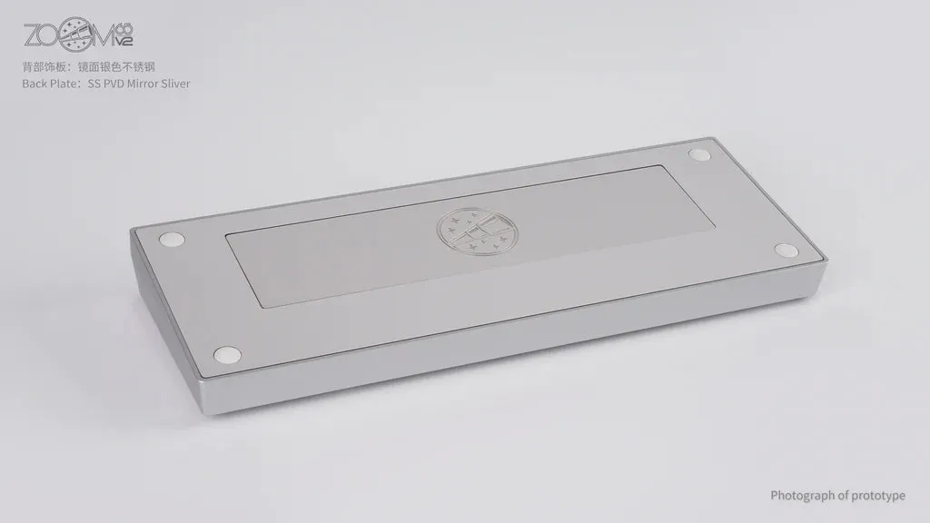 CoffeeKeys Zoom65 V2 back plate silver specchio