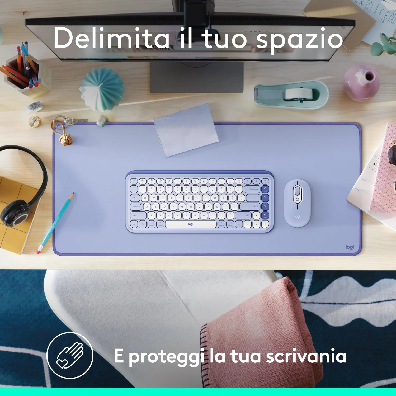 Logitech Studio Series Desk Mat tappetino mouse 30x70 antiscivolo