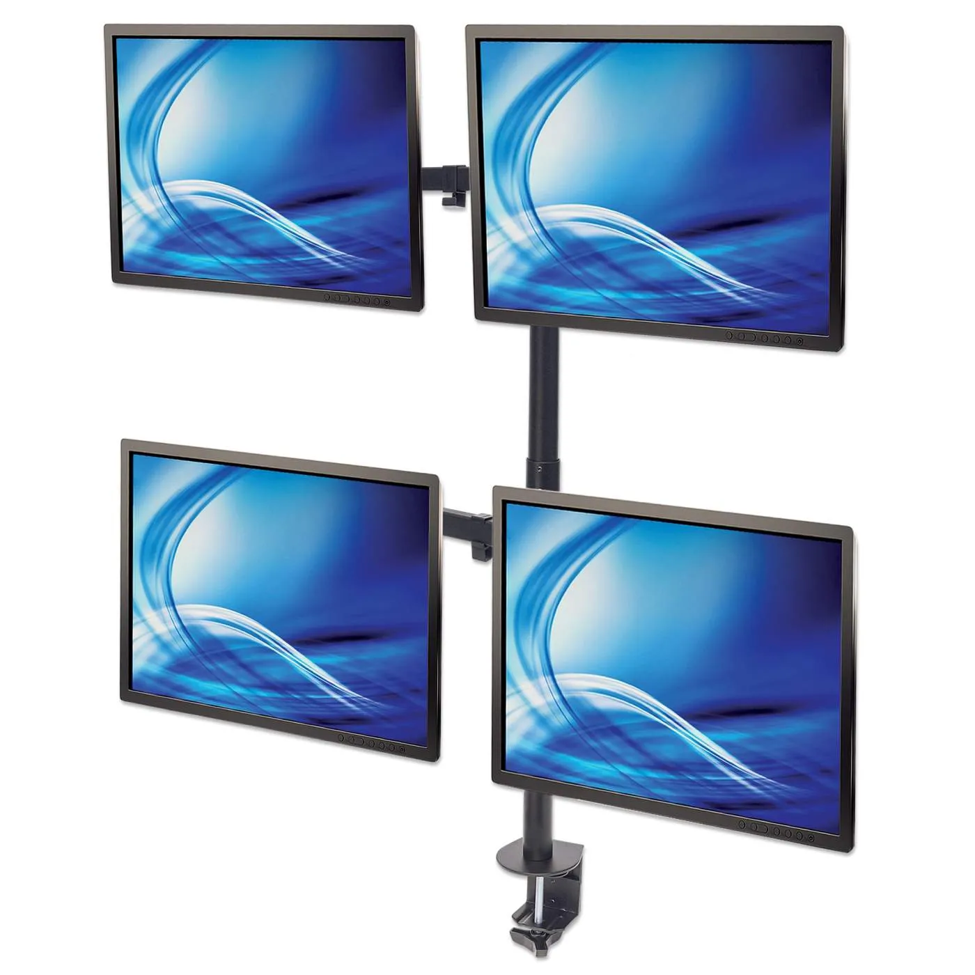 Manhattan Supporto 4 Monitor 13-32" da Scrivania Nero