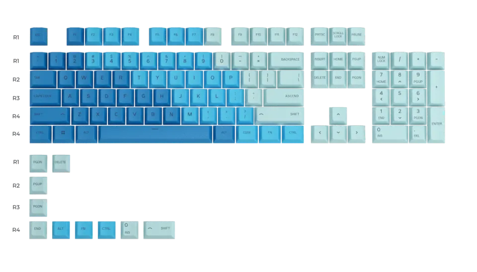 Glorious GPBT keycaps Rain Forest 114 tasti PBT dye-sub