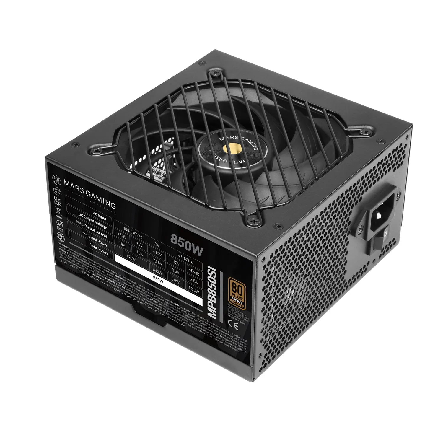 Mars Gaming MPB850SIW alimentatore ATX 850W bianco Bronze