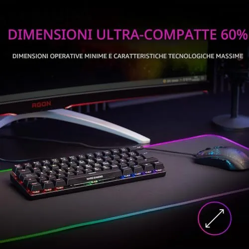 Mars Gaming MK60 tastiera meccanica gaming nera IT switch rossi