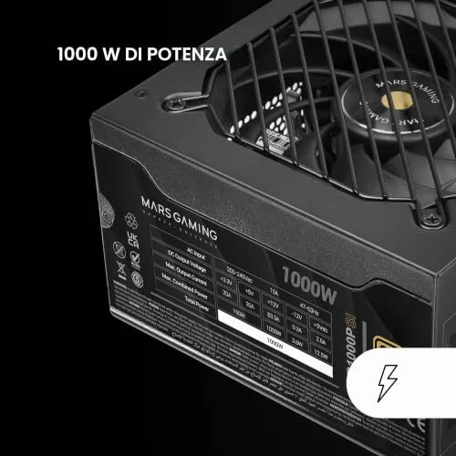 Mars Gaming MPB1000PSI alimentatore 1000W nero Gold modulare