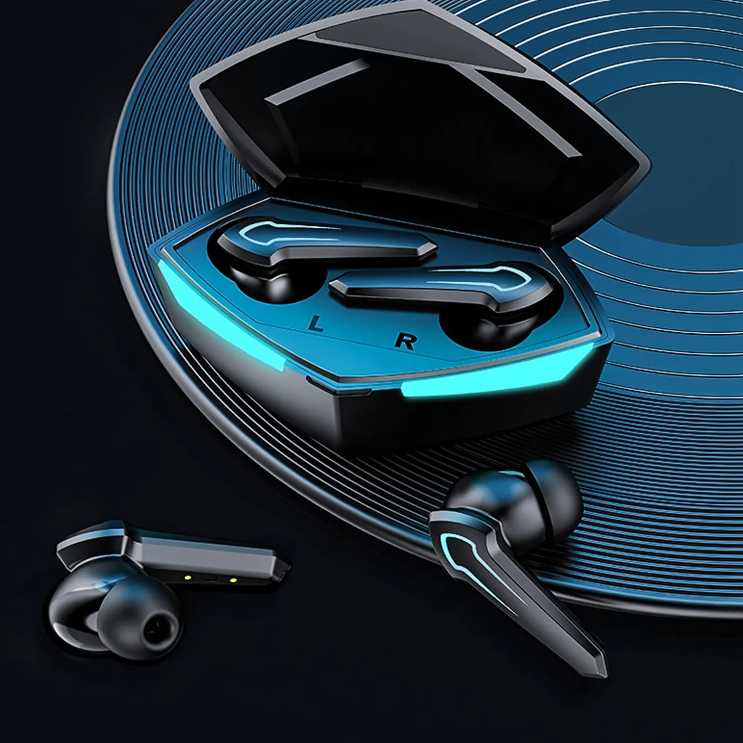 Zunate Auricolari Gaming Bluetooth 5.2 Neri 45 ms