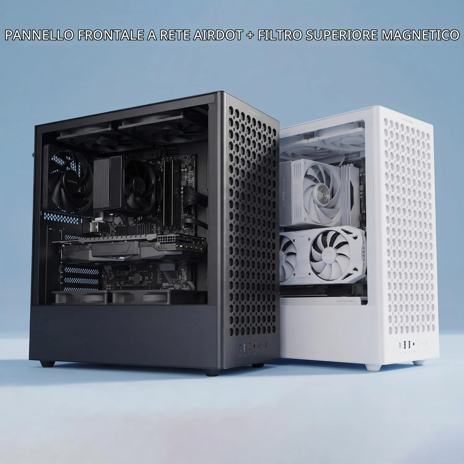 Mars Gaming MC-T800 case ATX bianco vetro 4 ventole