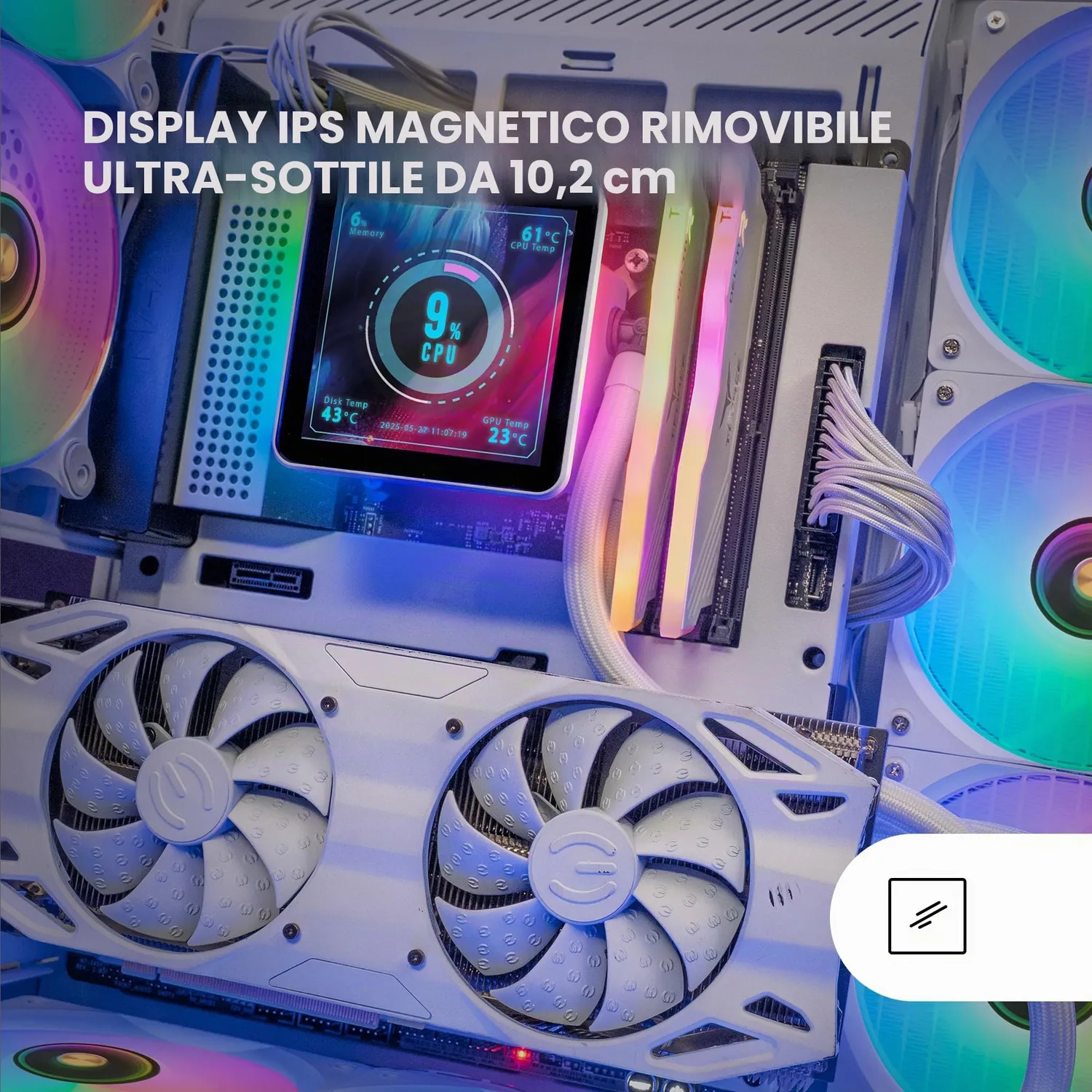 Mars Gaming ML-VISIONPRO360 dissipatore a liquido bianco 360mm LCD