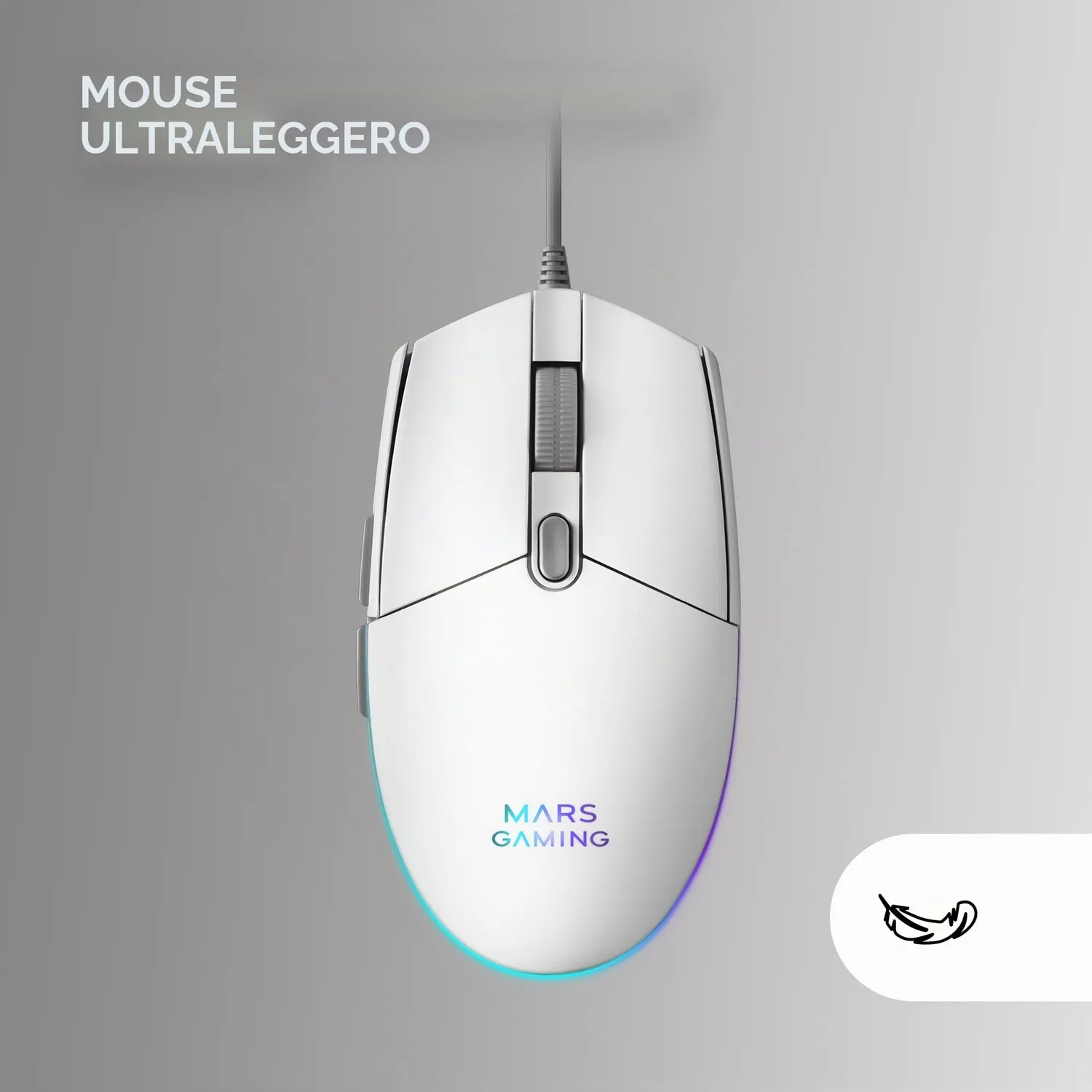 Mars Gaming MCP-RGB3 combo gaming bianco tastiera spagnola