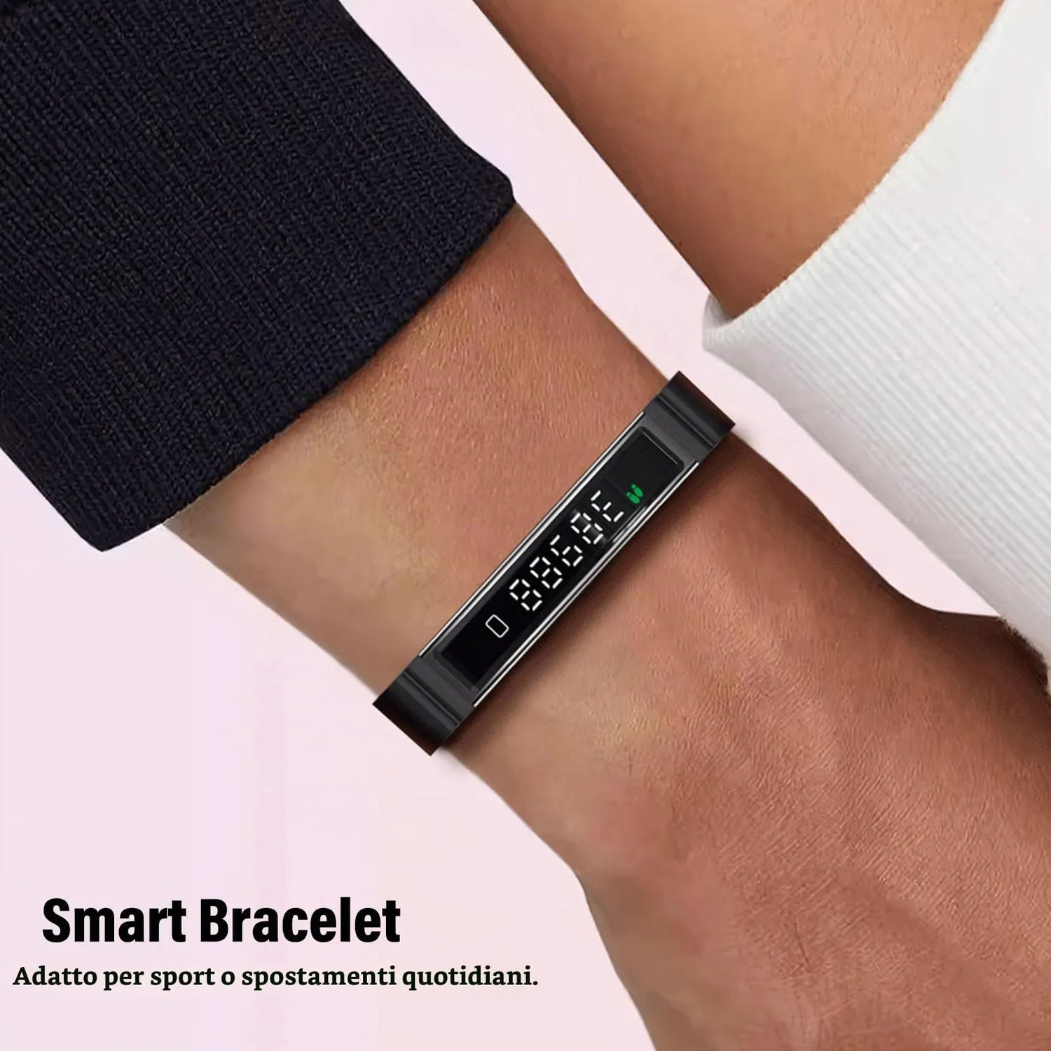 Zunate Fitness Tracker Band 7330F3852 bracciale smart nero acciaio