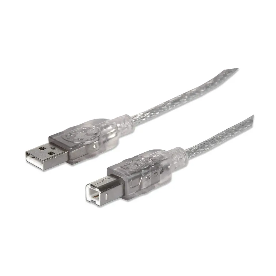Manhattan Cavo USB 2.0 A-B 5 m argento 480 Mbps