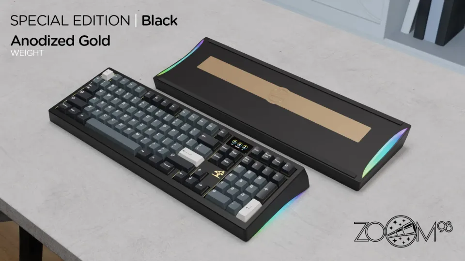 Meletrix Zoom98 tastiera meccanica nero tri-mode