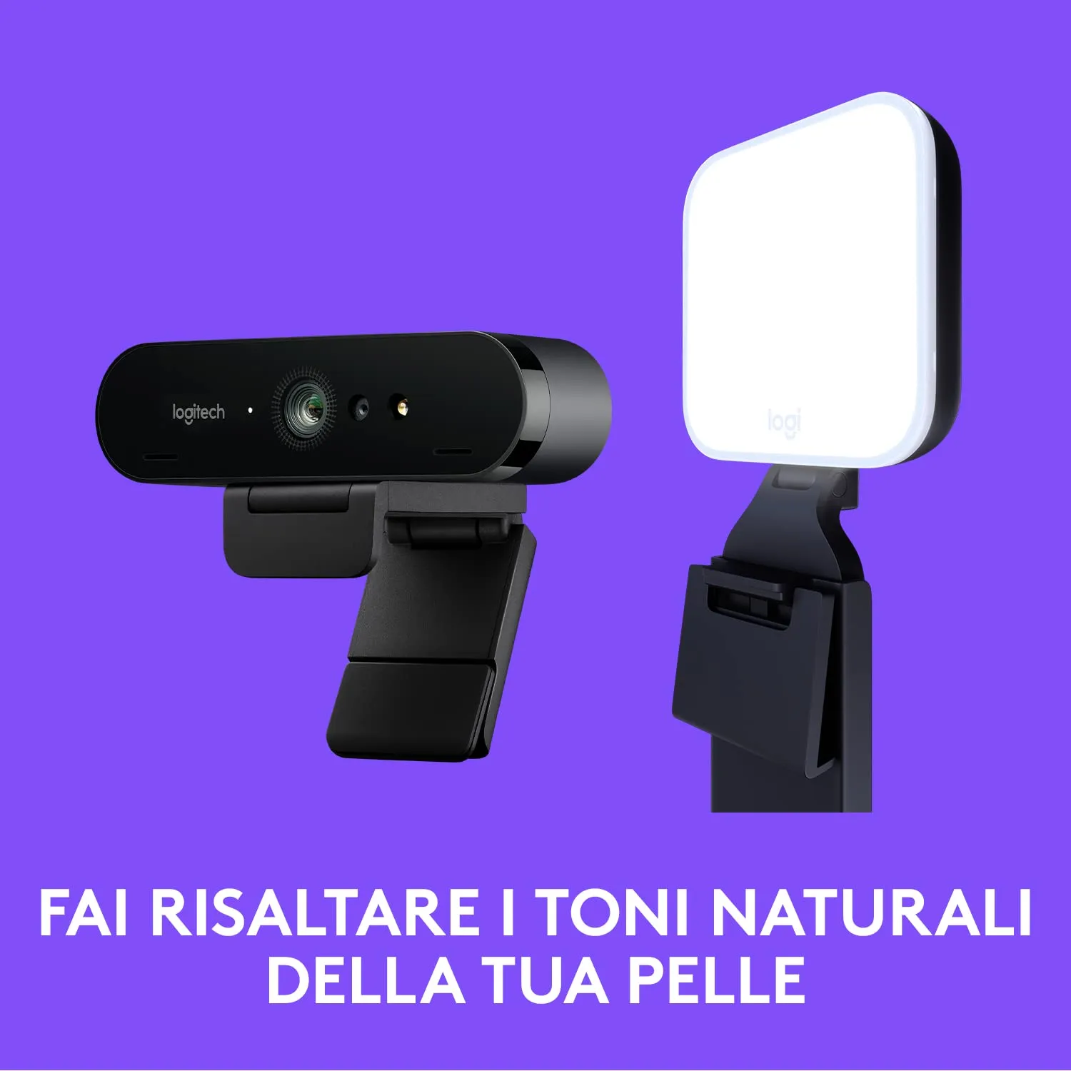 Logitech Brio + Litra Glow kit webcam 4K e luce
