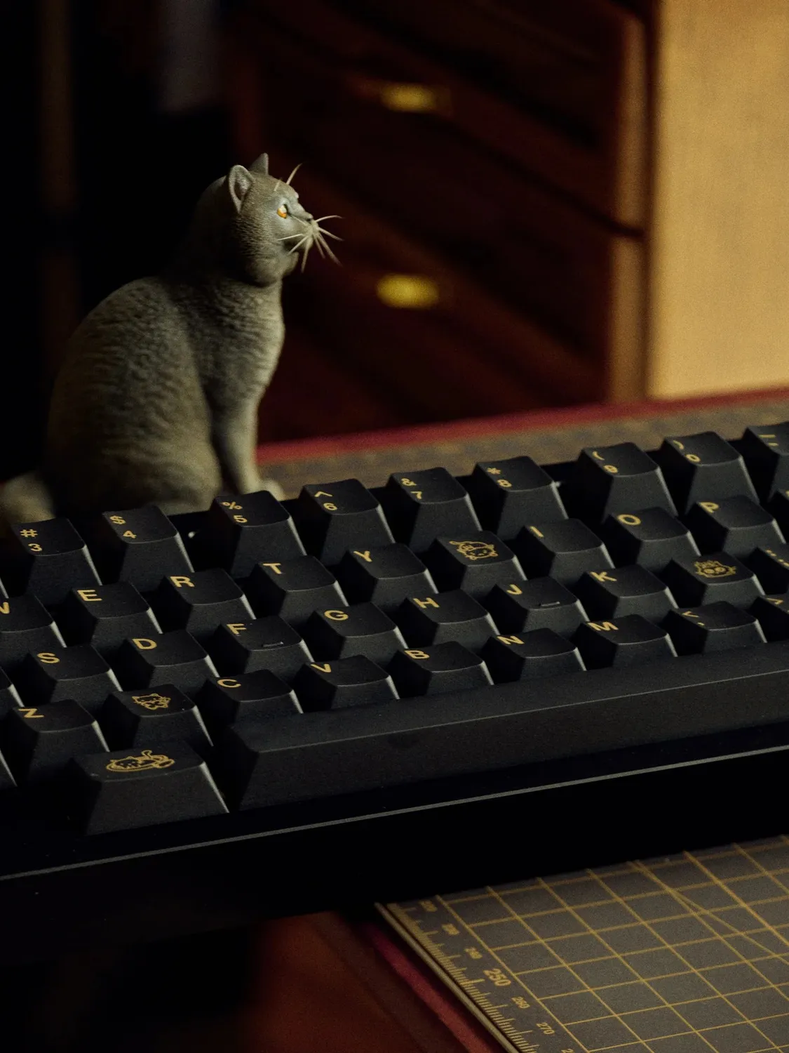 CoffeeKeys Onyx keycaps Base Set nero oro profilo Cherry