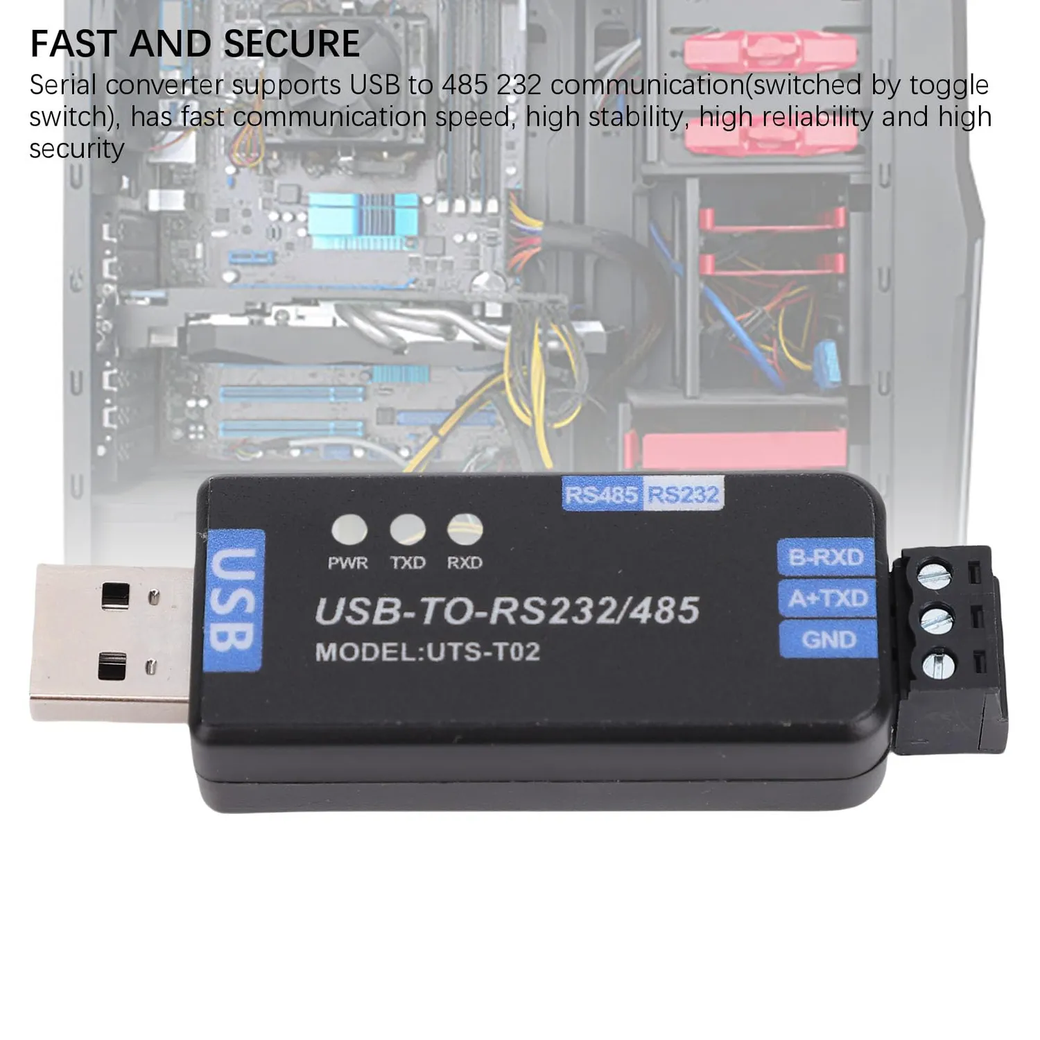 Zunate Convertitore USB a RS485 RS232 industriale CH343G protetto