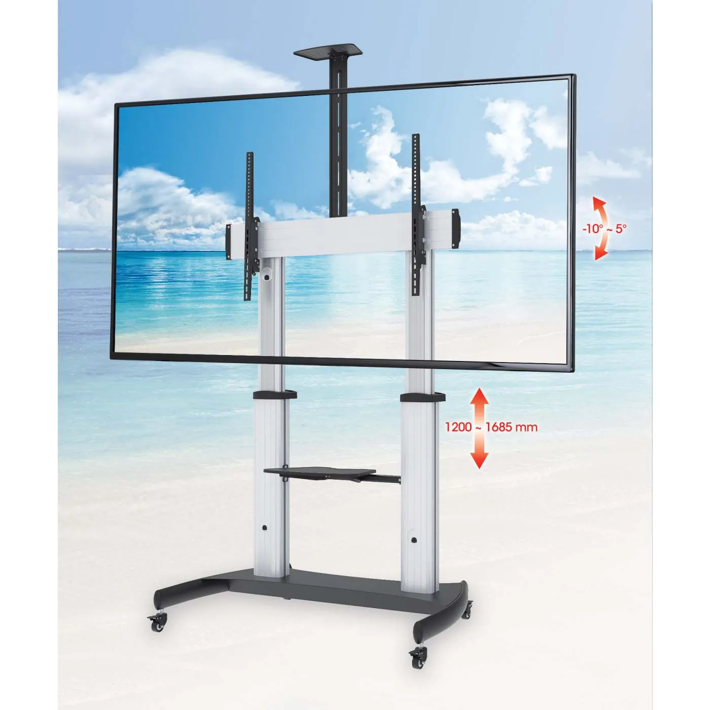 Manhattan Carrello TV 60-100" Altezza Regolabile 100kg Nero