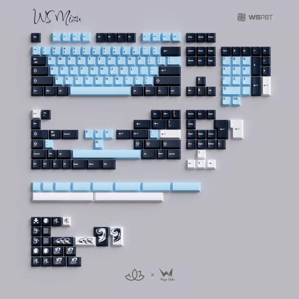 Wuque Studio Mizu keycaps PBT Base+Novelties