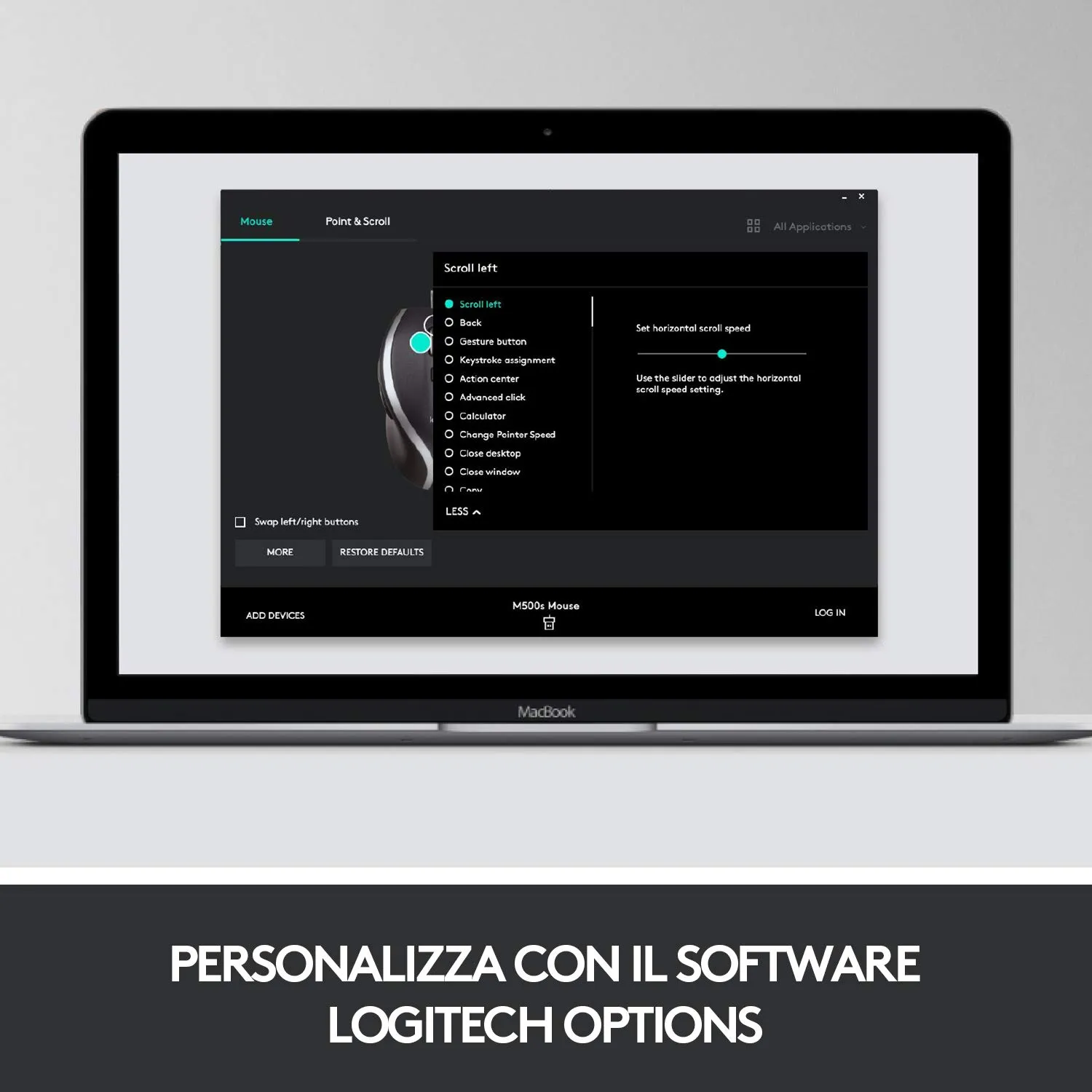 Logitech M500s mouse cablato iperveloce 1000 dpi nero