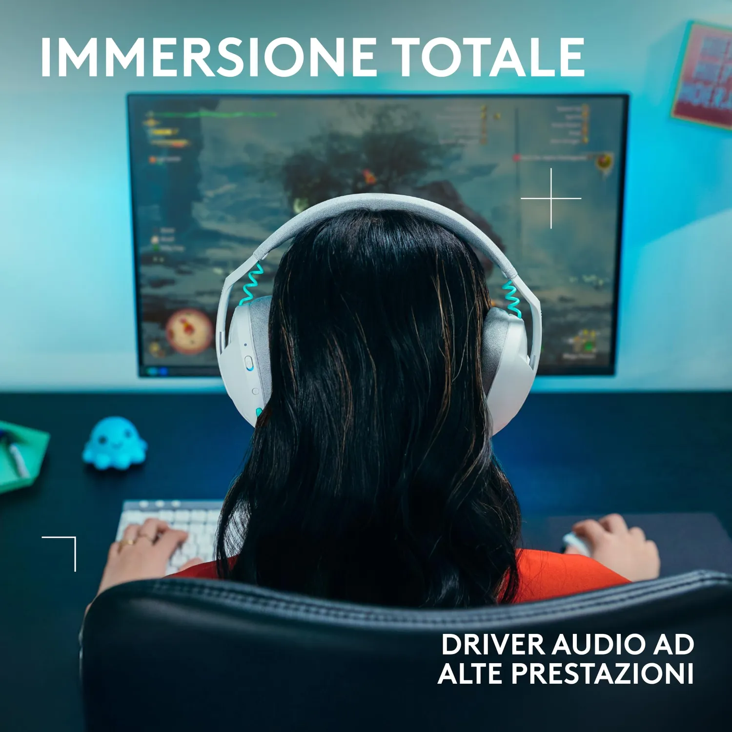Logitech G G321 cuffia gaming wireless bianca LIGHTSPEED
