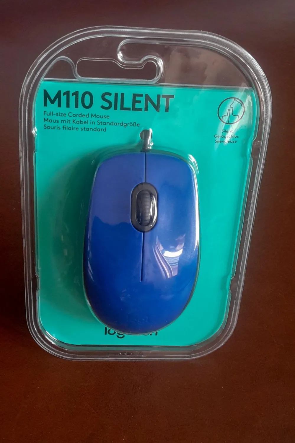 Logitech M110 mouse USB cablato blu singolo silenzioso