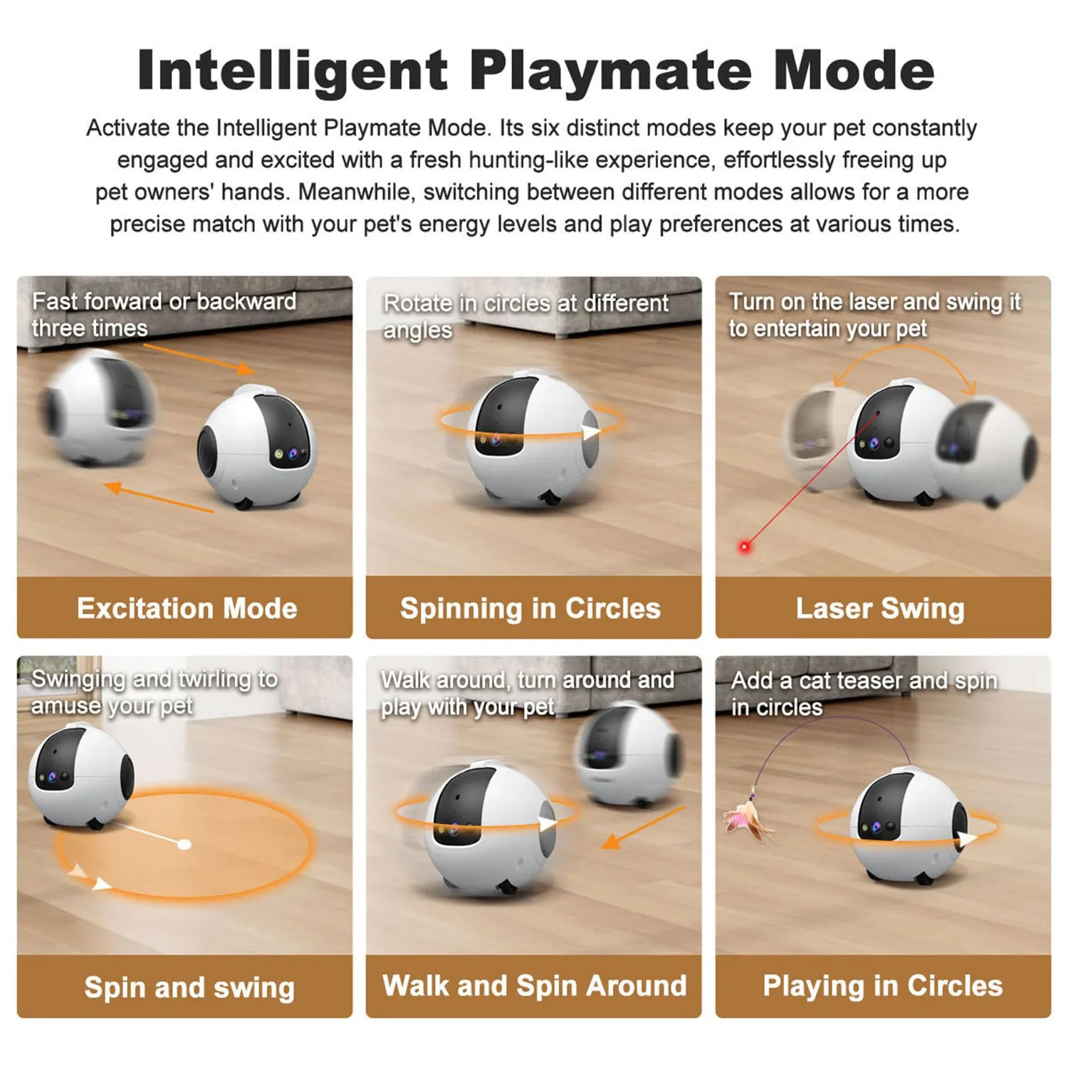 Zunate Telecamera Robot WiFi 2,5K 4MP con Ruote Bidirezionale