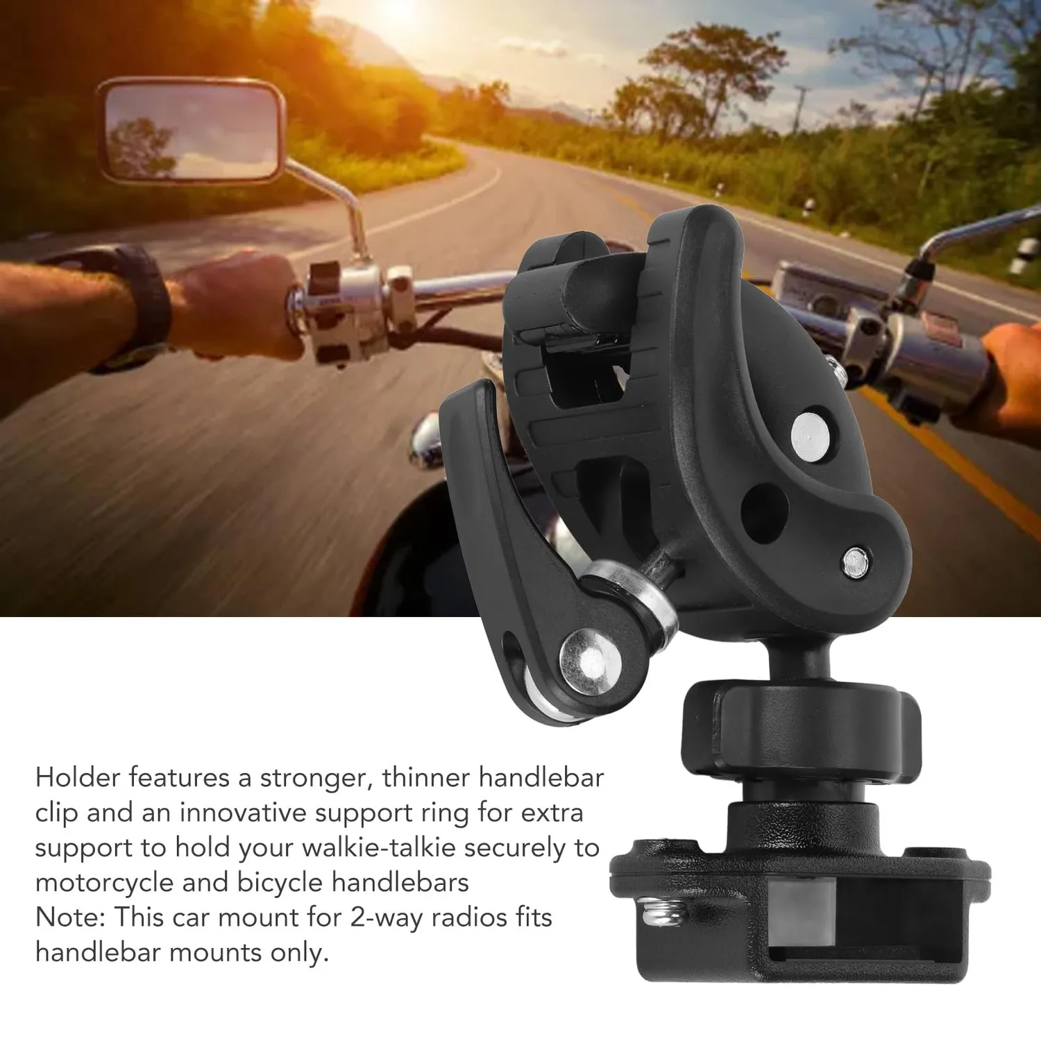 Zunate Supporto Walkie Talkie Manubrio Moto Bici 5,5 cm