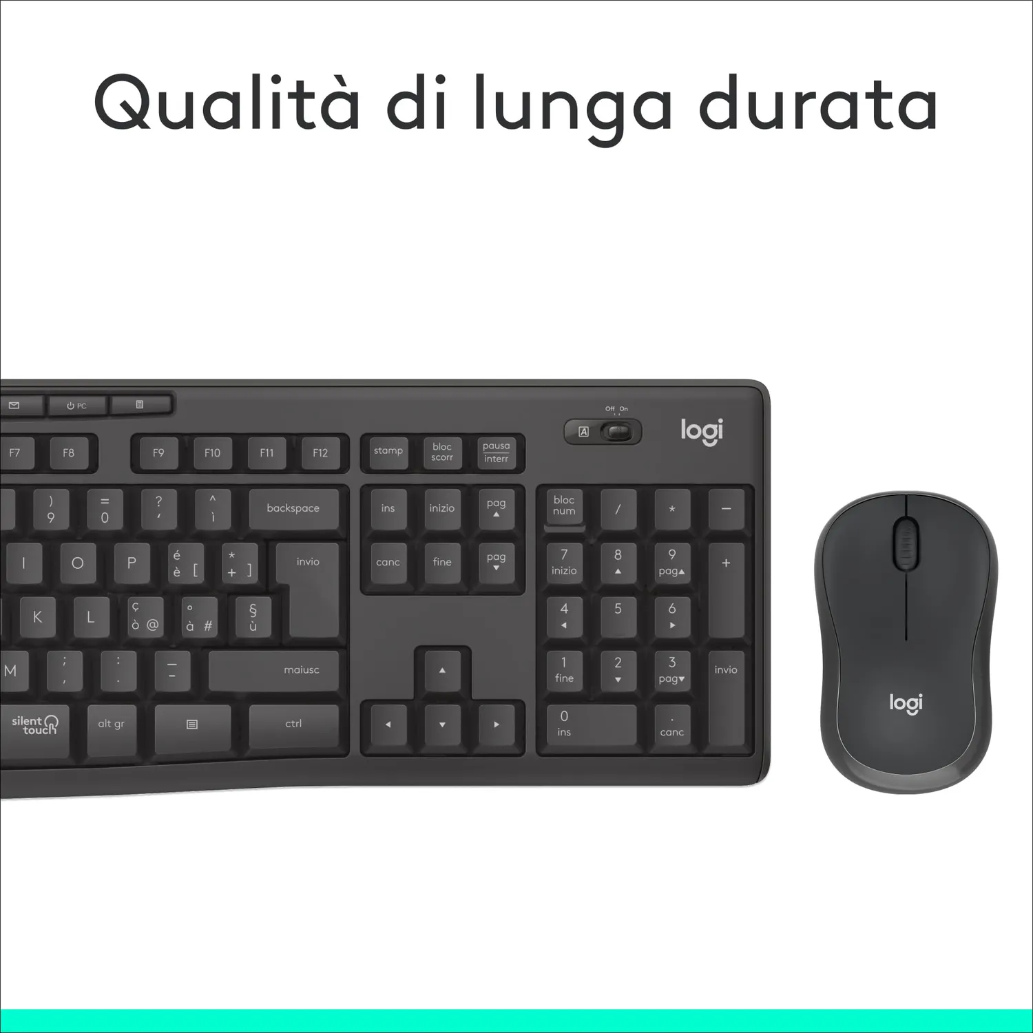 Logitech MK295 Silent combo tastiera mouse nero silenzioso