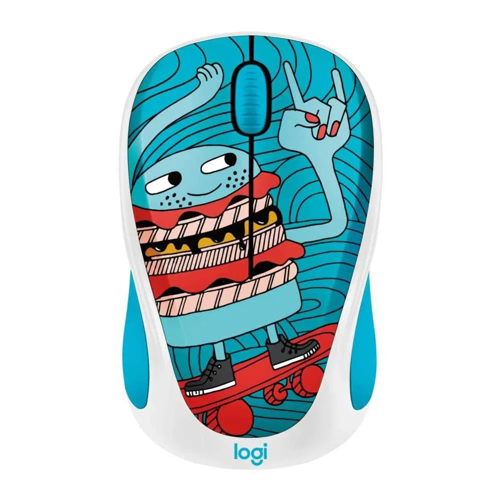 Logitech M238 Doodle mouse wireless Champion Coral con adesivi