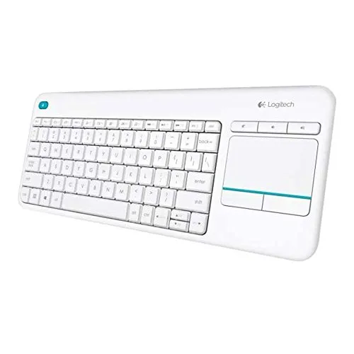 Logitech K400 Plus tastiera wireless bianca con touchpad