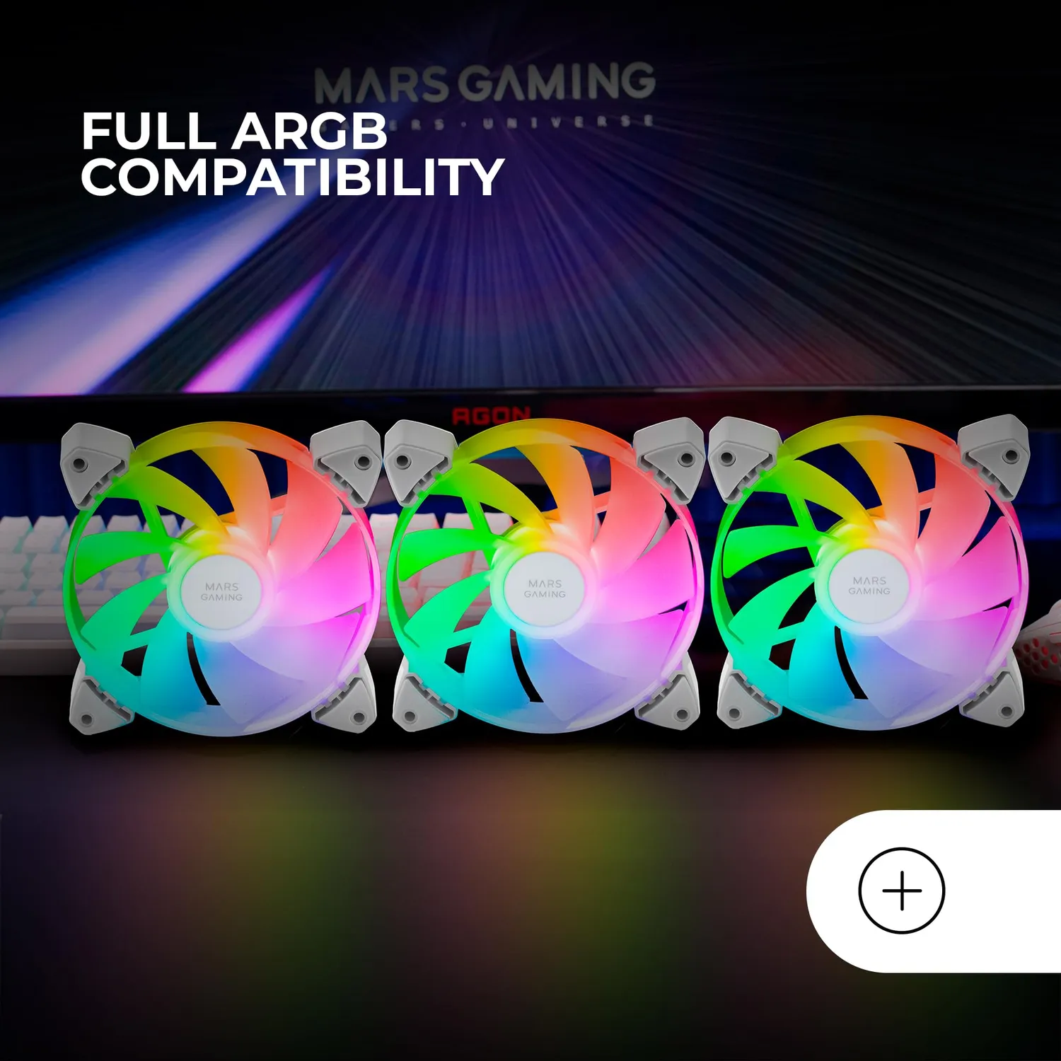 Mars Gaming MF-3AR kit 3 ventole PC 120mm bianche ARGB