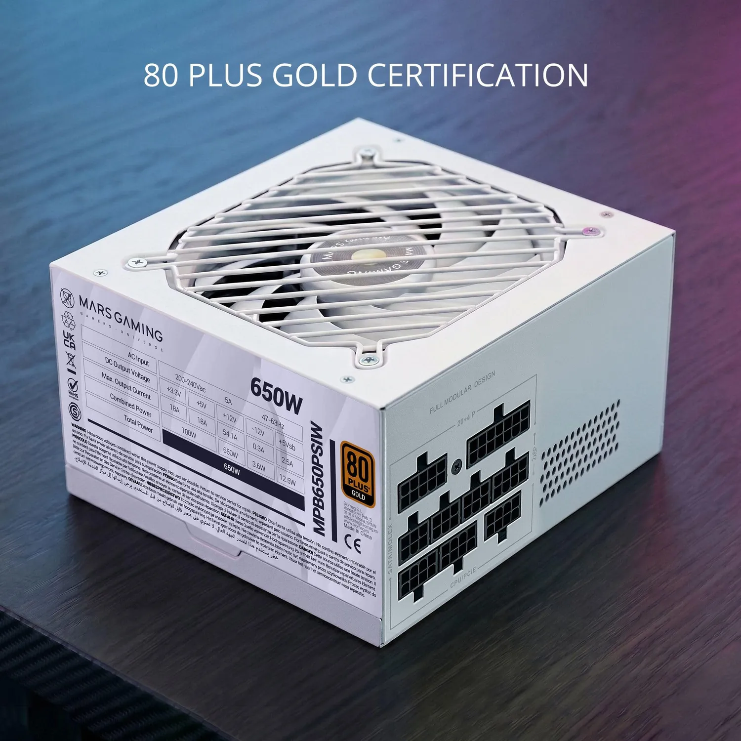 Mars Gaming MPB650PSI alimentatore 650W bianco modulare