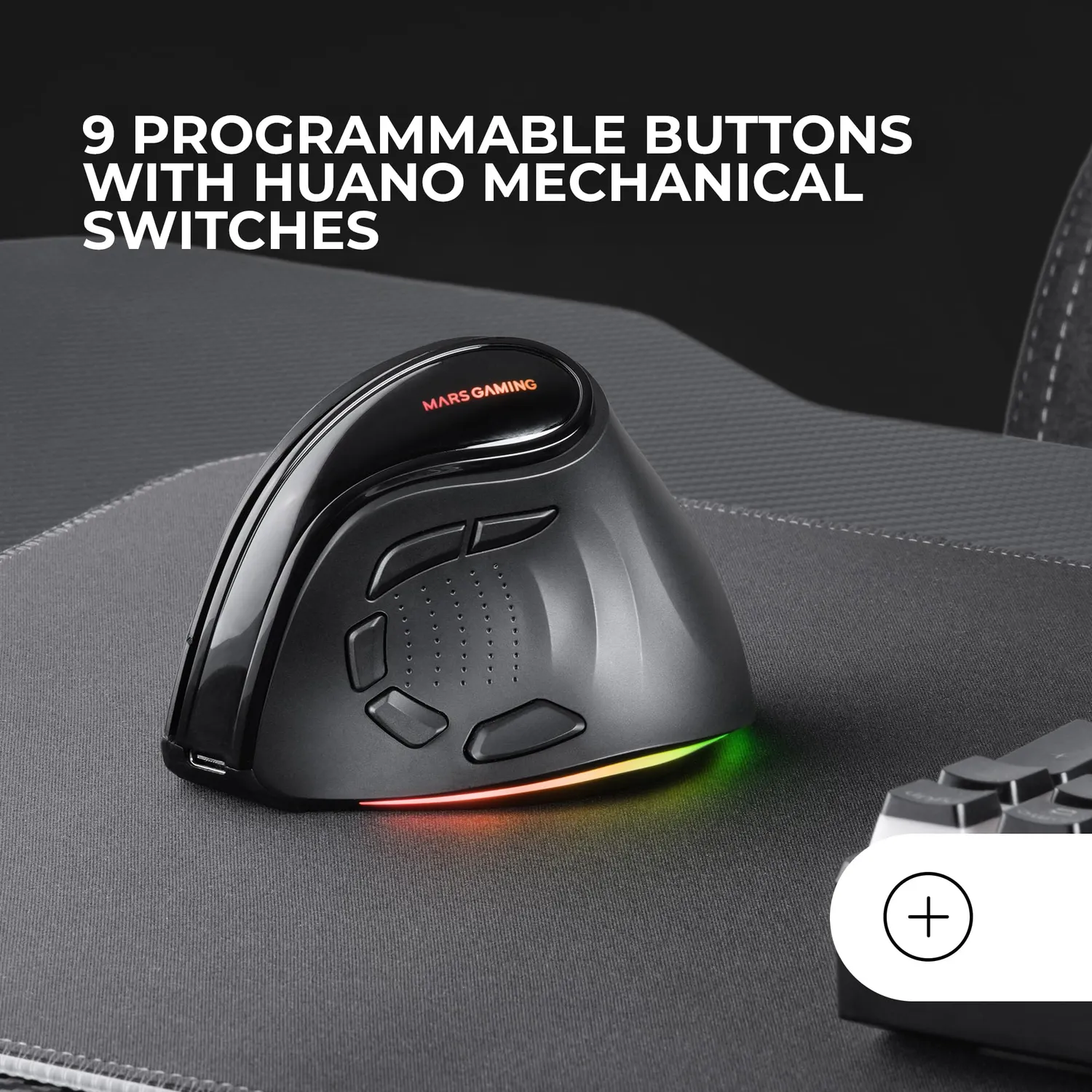 Mars Gaming MM-SK mouse gaming verticale nero wireless
