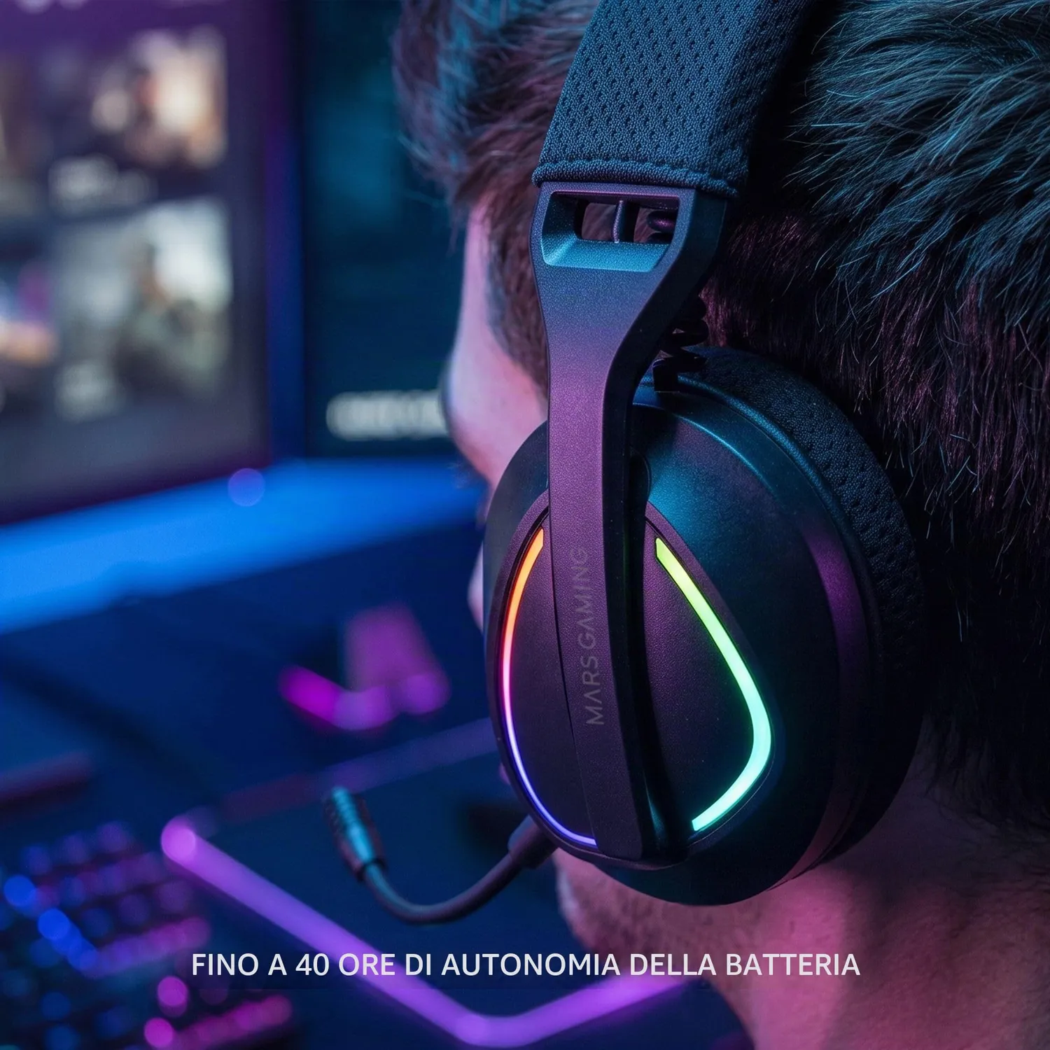 Mars Gaming MHW-QUASAR cuffie gaming wireless nere 50mm