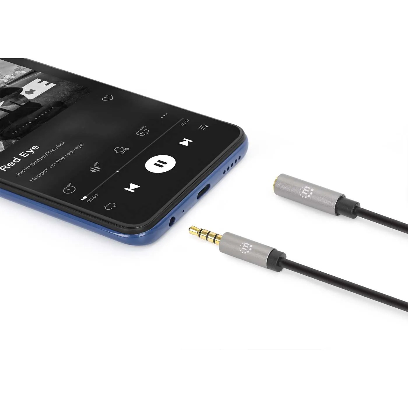 Manhattan Cavo Aux Stereo 3.5mm M/F 2m HiFi Oro