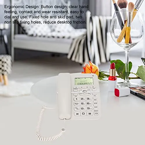 Zunate KX-T2028CID Telefono Fisso con Filo Bianco Display