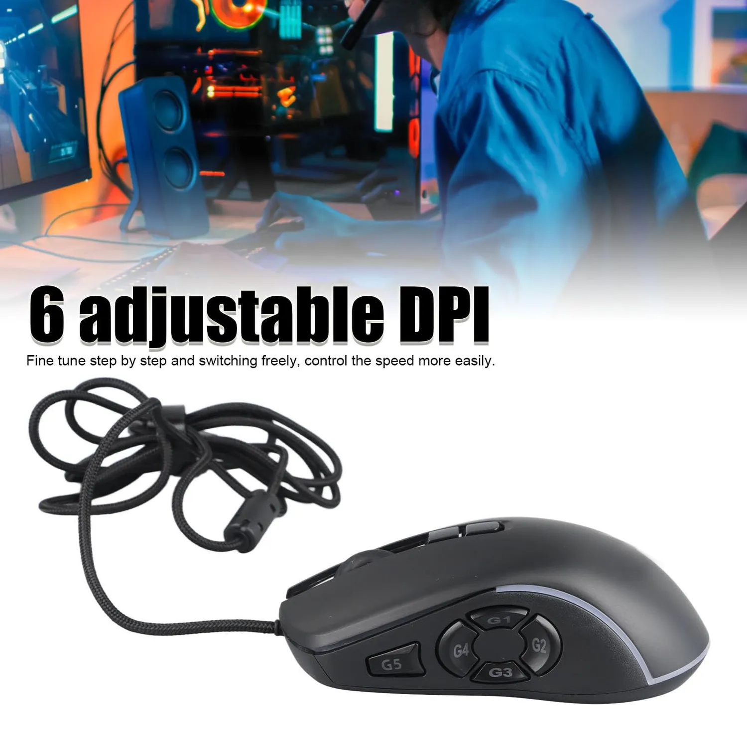 Zunate mouse gaming cablato RGB 10 tasti 6 DPI