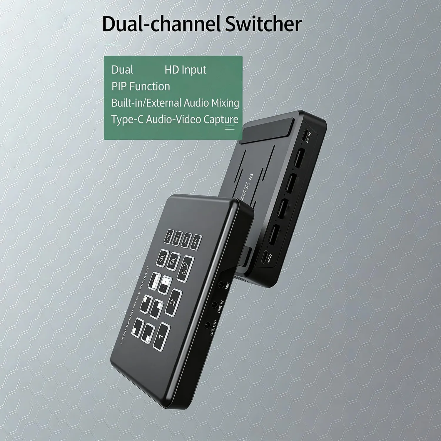 Zunate switcher streaming mixer video 1080P 2 HDMI