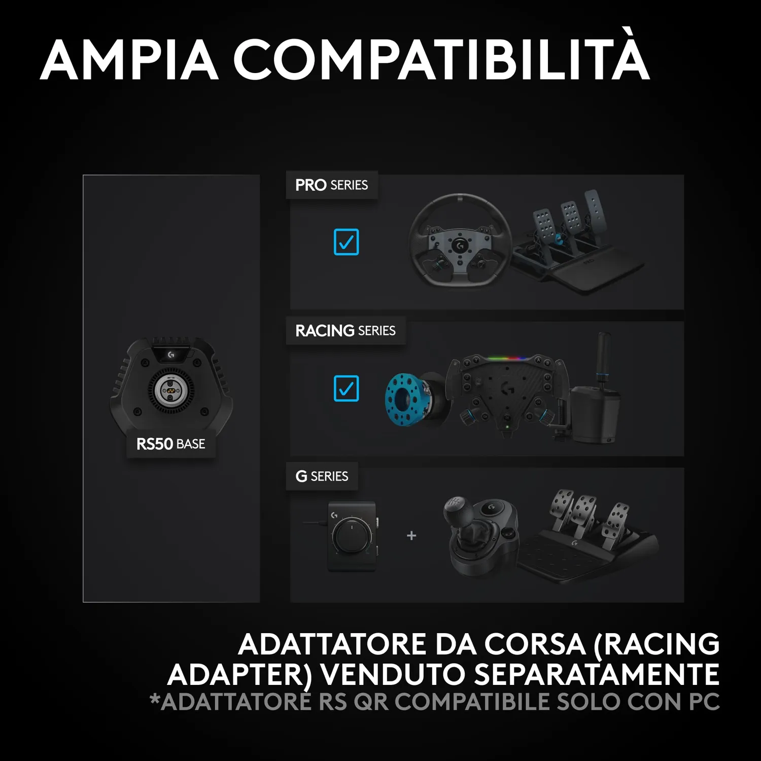 Logitech G RS50 Xbox volante da corsa direct drive 8 Nm