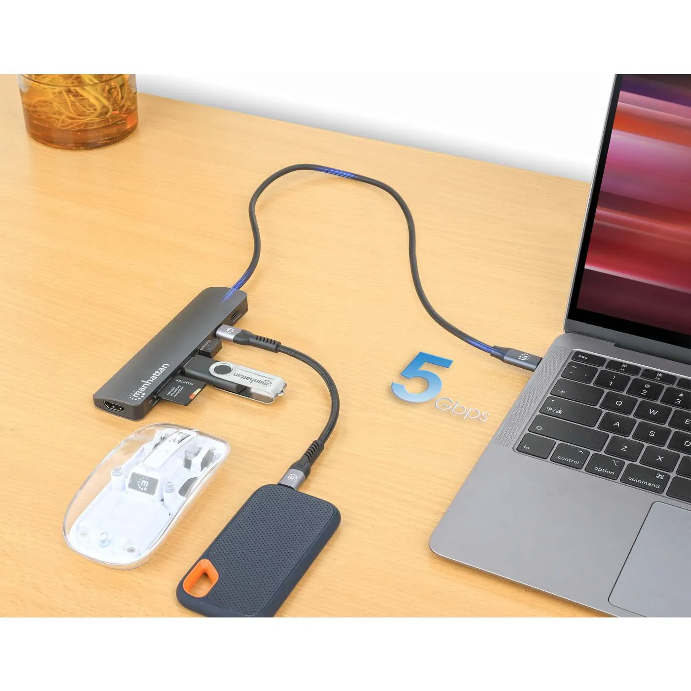 Manhattan 7-in-1 USB-C docking station HDMI 4K 100W