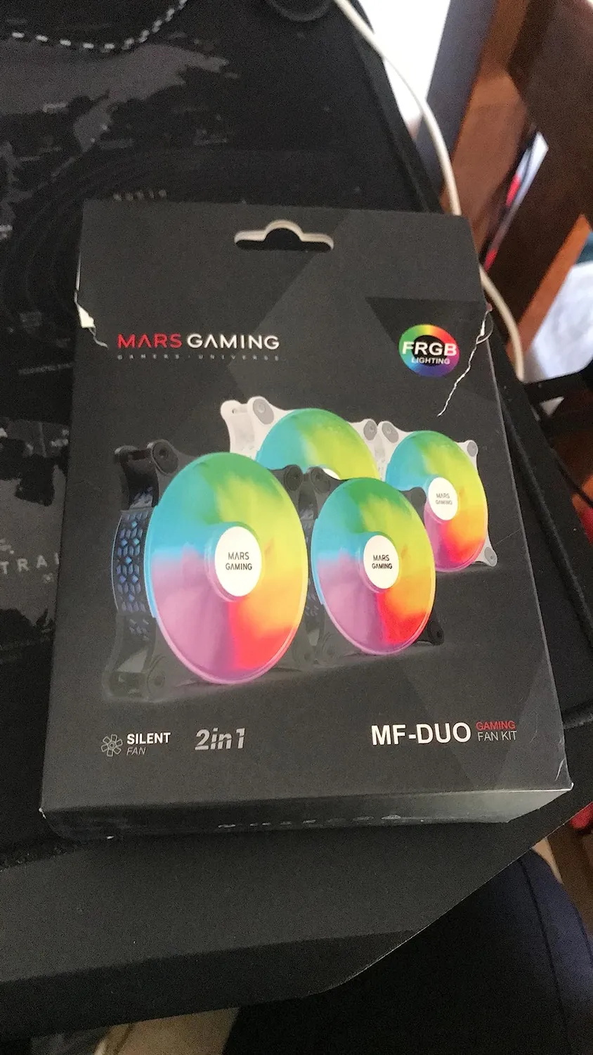 Mars Gaming MF-DUO kit 2 ventole PC FRGB nero 120mm