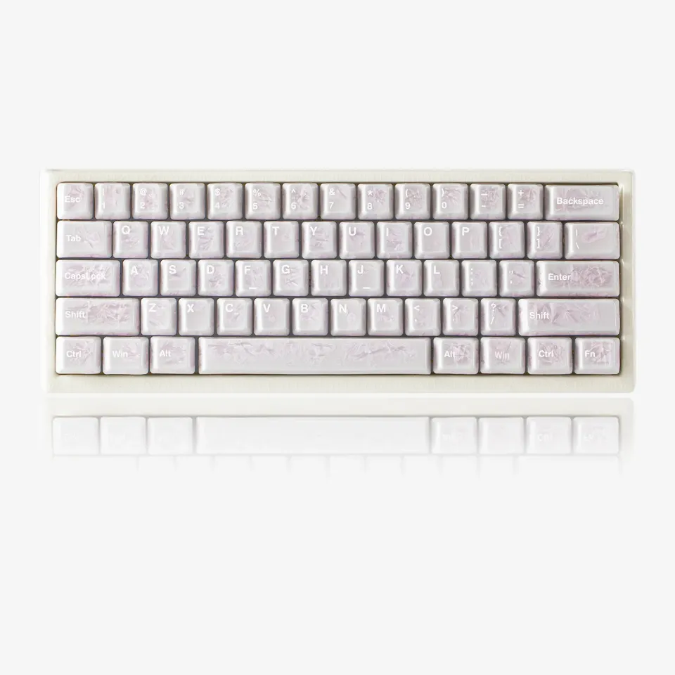 Cerakey V4 Pink Ice Crystal keycap ceramica 116 tasti con legende