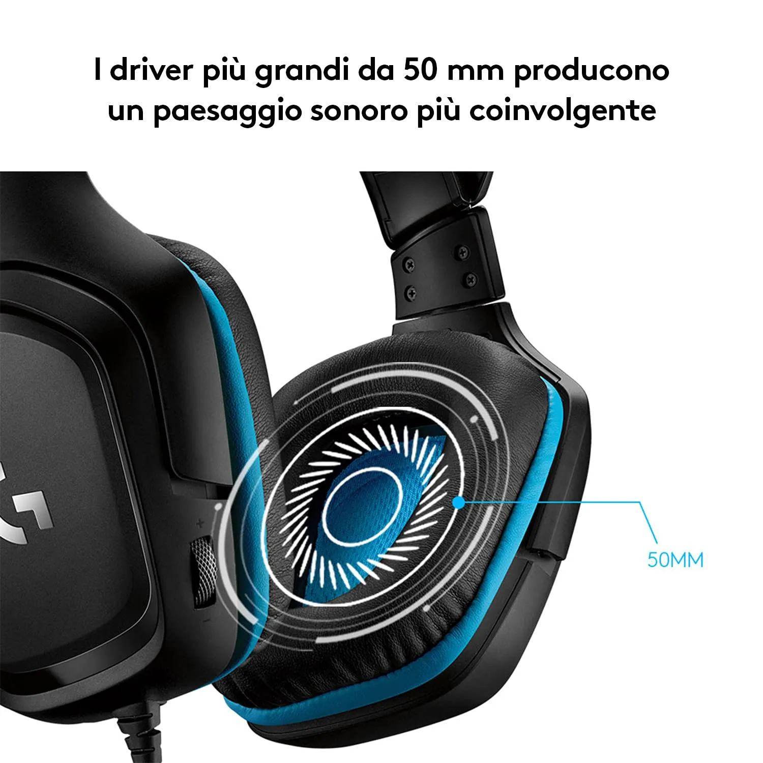 Logitech G G432 Cuffie Gaming Cablate DTS 50mm