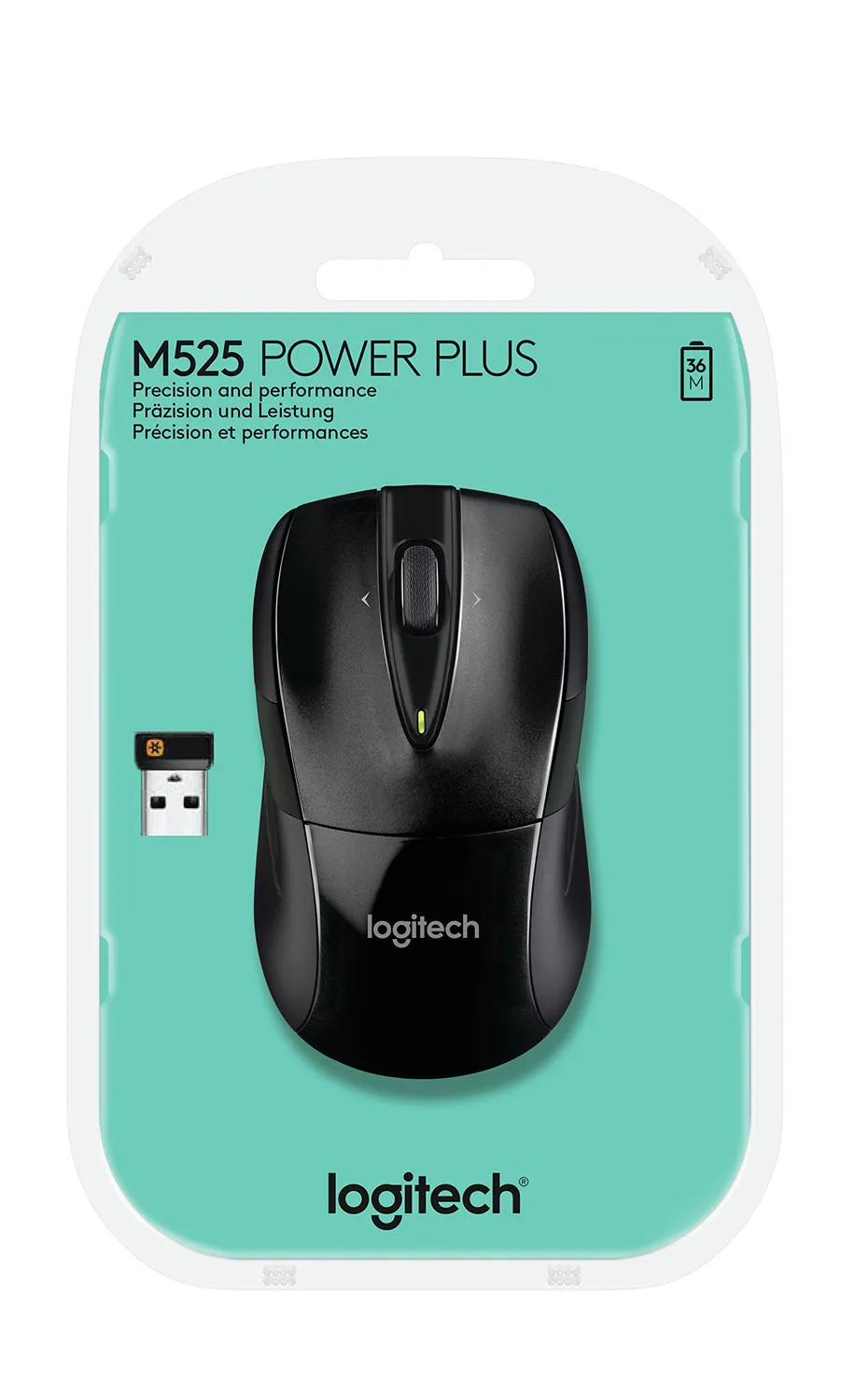 Logitech M525 mouse wireless compatto batteria 3 anni
