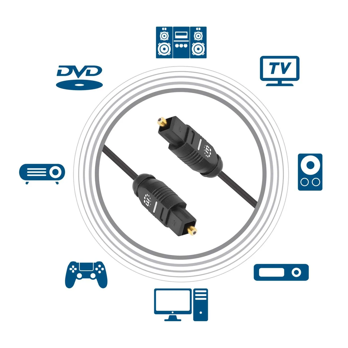 Manhattan Toslink cavo audio ottico S/PDIF 1m HiFi