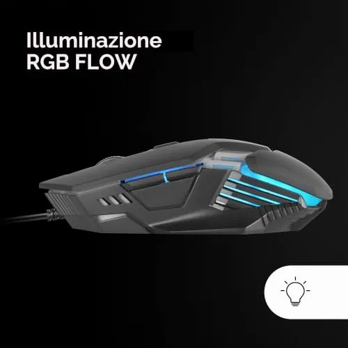 Mars Gaming MM024 mouse gaming nero 4000 DPI RGB